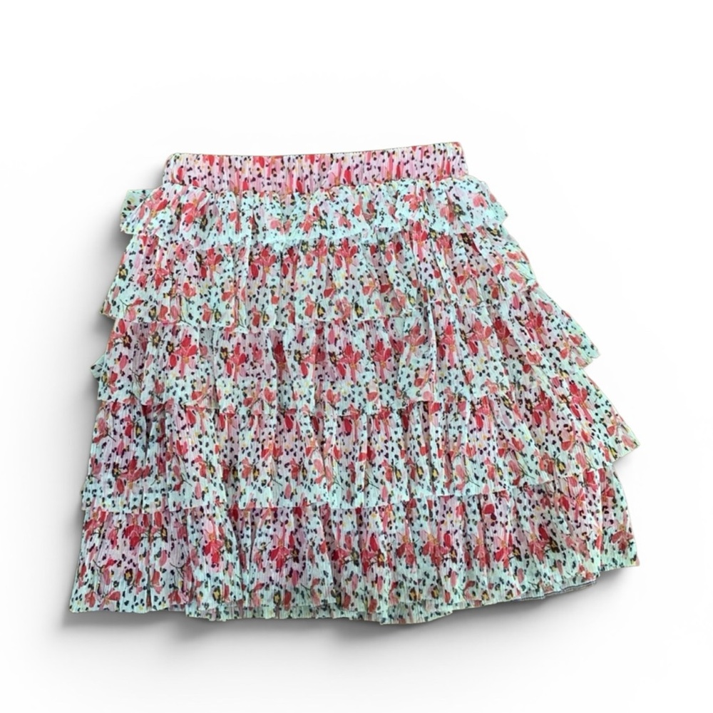 Kidpik Girls Floral Tiered Ruffle Skirt Size XL 14 Boho Lined